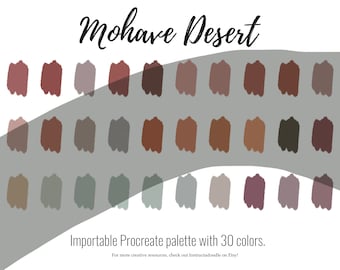 モハベ砂漠ボヘミアン Procreate カラーパレット、iPad スウォッチ ファイル、イラスト カラー スキーム、iPad Procreate ツール、カラー スウォッチ