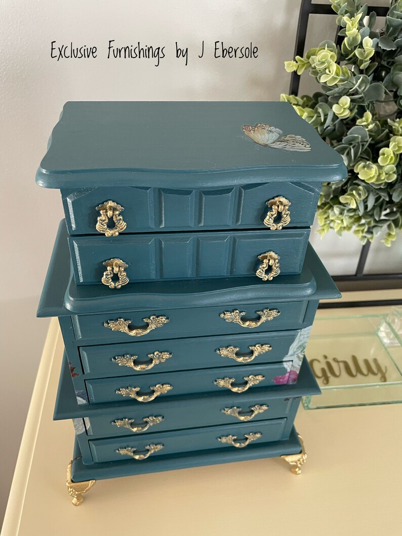 Refinished Jewelry Box Jewelry Armoire Etsy