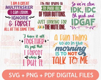 Funny Sarcastic Sayings SVG | Sassy Quotes | Funny Adults Design SVG | Cricut Silhouette | Digital Download