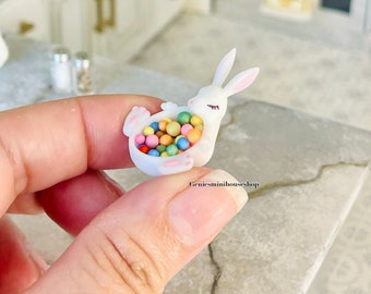 1/12 Scale Miniature Rabbit candy dish for Dollhouse