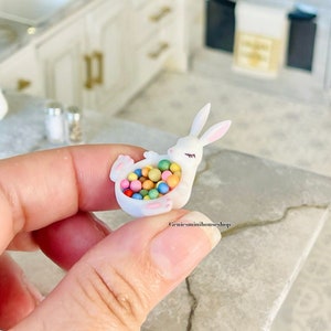 1/12 Scale Miniature Rabbit candy dish for Dollhouse