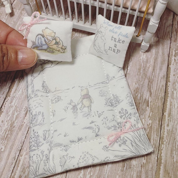 Miniature 1 12 Scale Bear Crib Bedding Dollhouse Etsy