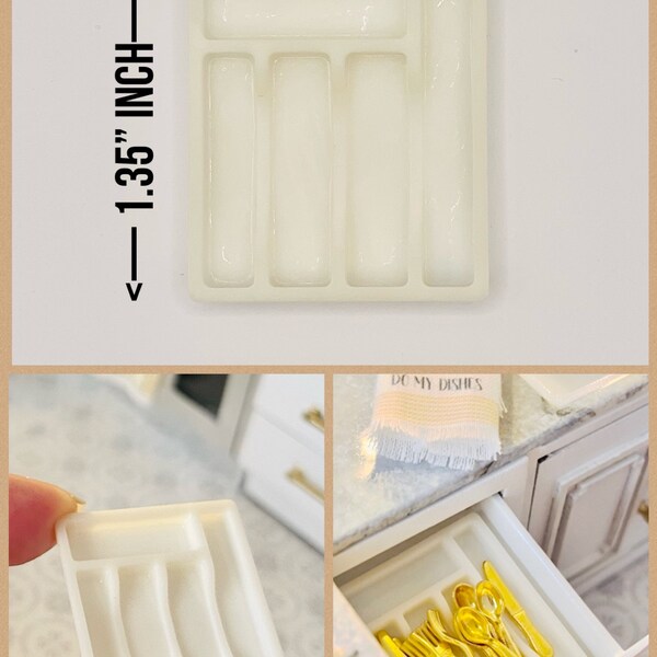 Miniature Organizer for Silverware / utensils 1/12 scale for Dollhouse