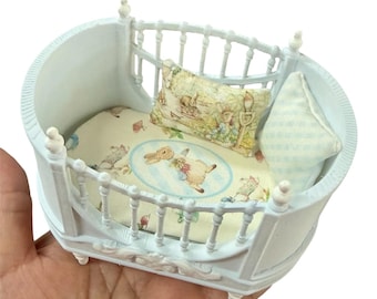 1/12 Scale Miniature Dollhouse Crib