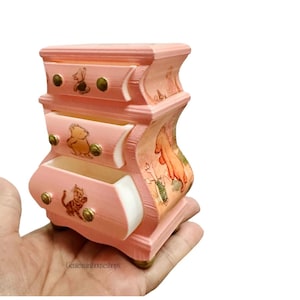 1/12 Scale Pink Dresser for Toddler Nursery Dollhouse