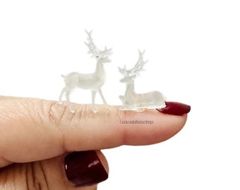 1/12 Scale Dollhouse Clear Reindeer Set
