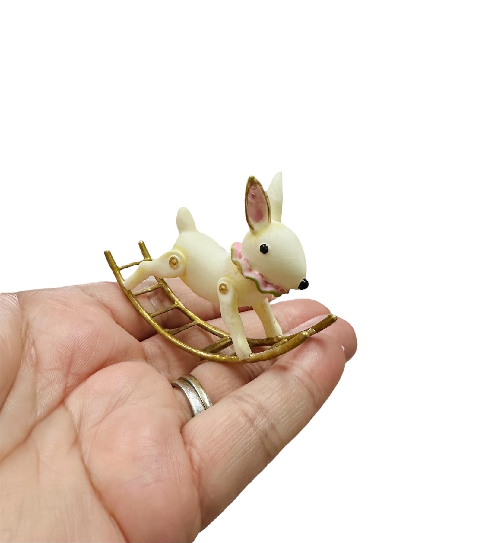 Separable Rabbit Rocker 11 1/12 Scale Dollhouse Bunny Toddler Rocker - Etsy
