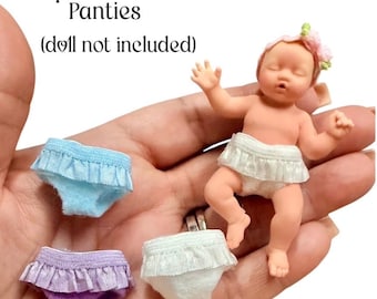 1/6 Scale Miniature Ruffle Panty 3 Pack for Your Mini Silicone Baby