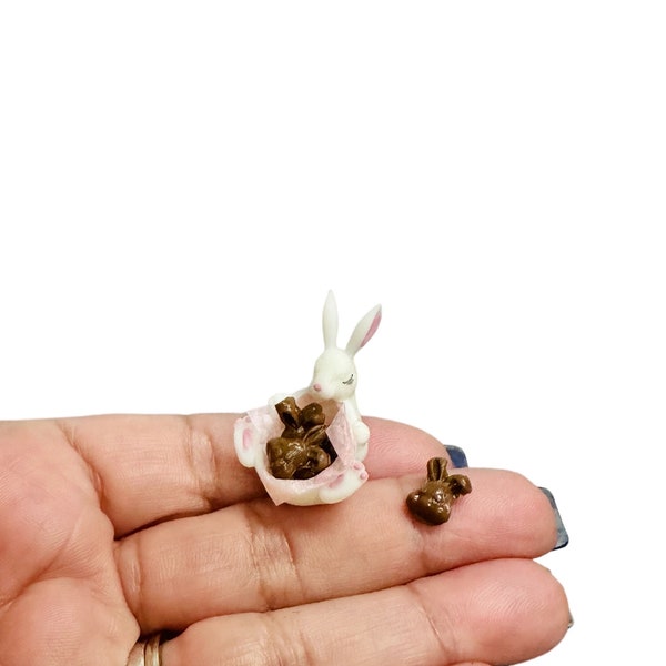 1/12 Scale Miniature Rabbit candy dish for Dollhouse