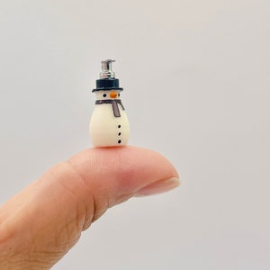 Miniature Snowman Soap Pump 1/12 Scale for Dollhouse