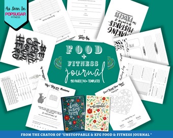 Food & Fitness Journal Printable Bundle: Gewichtsverlust Tracker (Digitaler Download)