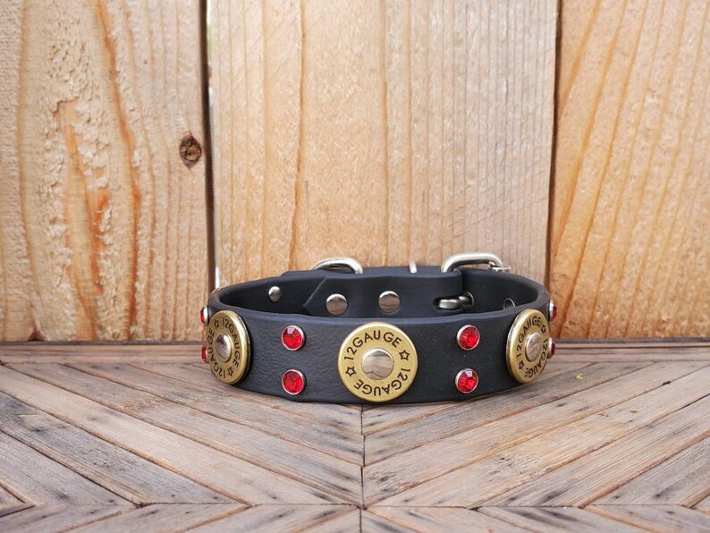 Shotgun Shell Dog Collar Black Shotgun Shell Vegan Dog Collar | Etsy
