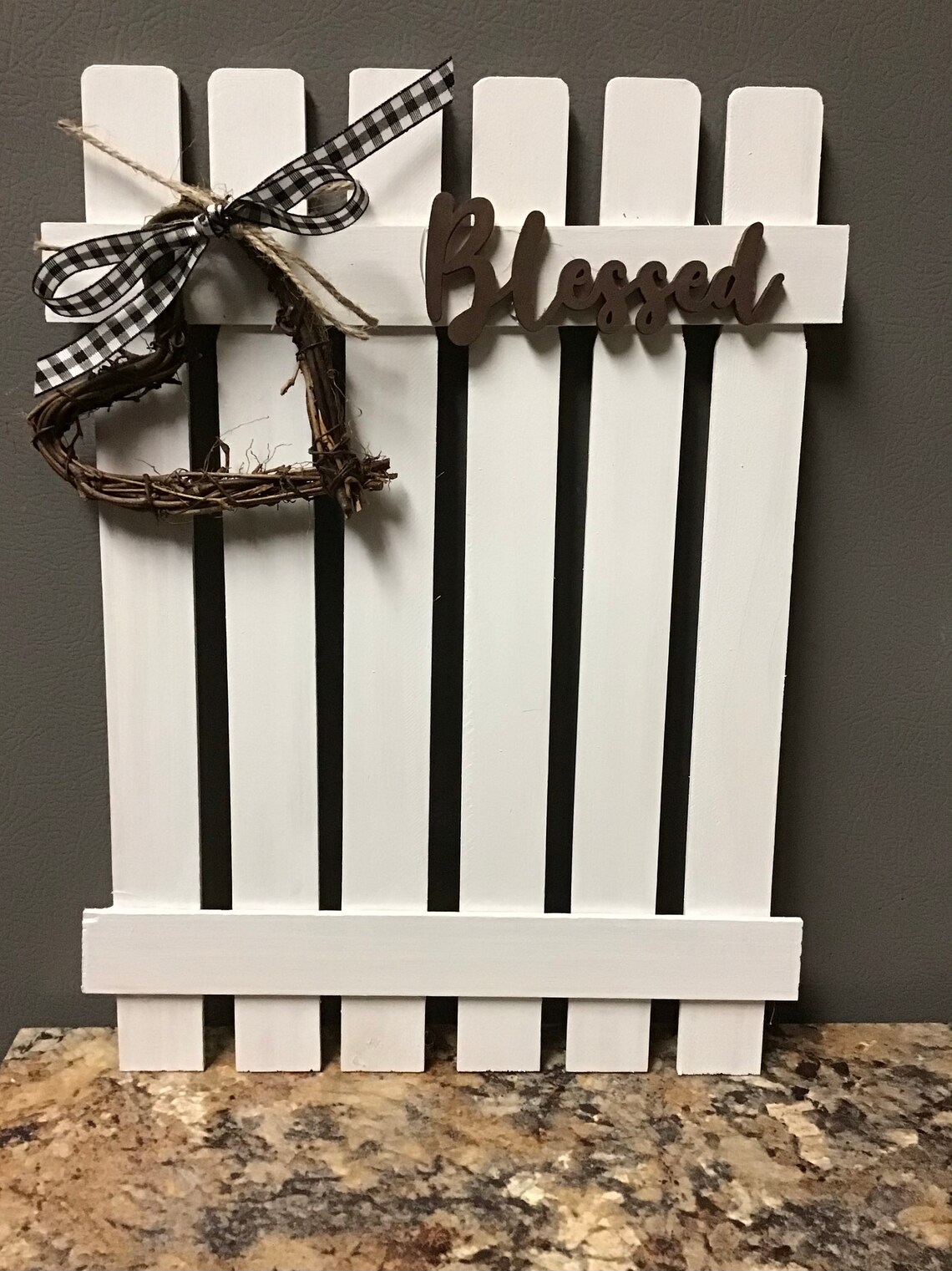 Farmhouse Picket Fence Wall Hanging Picket Fence Home Decor Etsy