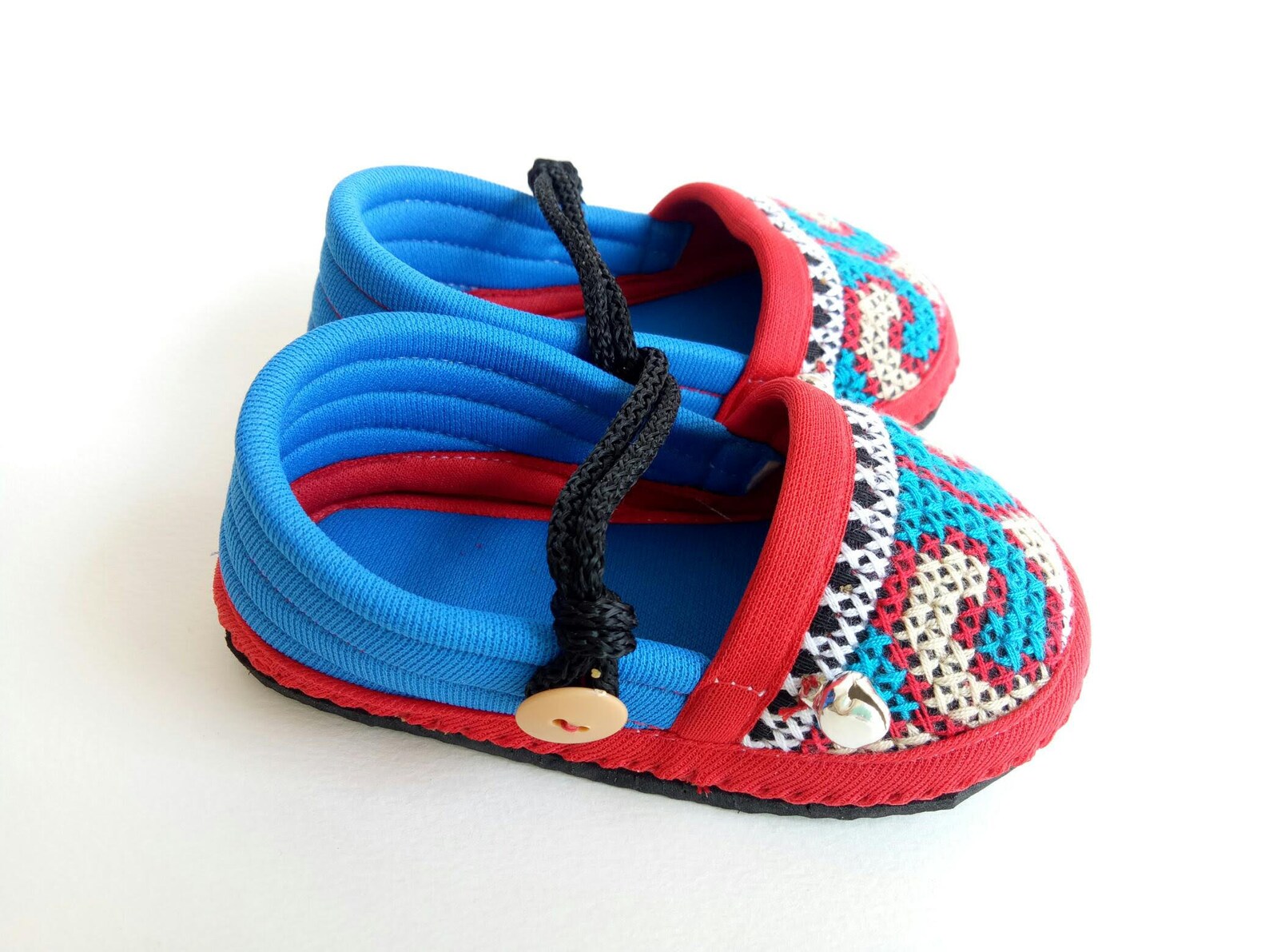 2 Year Old Blue Baby Shoes W Jingles Blue Toddler Baby Shoes Etsy