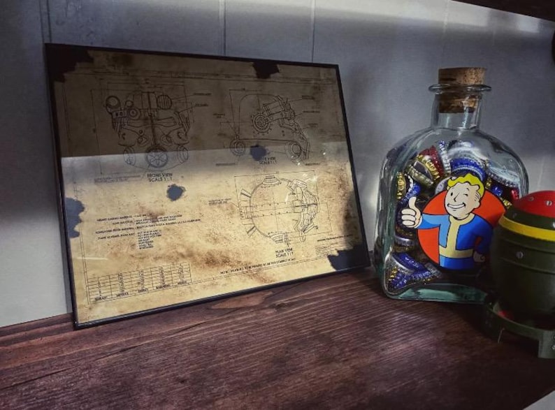 Fallout Power Armor Helmet Diagram (distressed & Framed) - Etsy