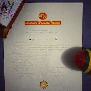Carta de venta de Fallout Super Duper Mart