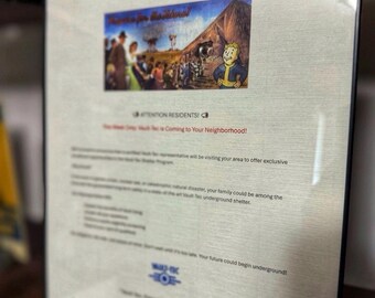 Fallout Vault Tec Advertisement  (Framed)