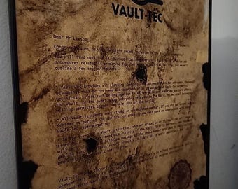 Personalized Fallout Vault Tec Letter (Distressed & Framed)