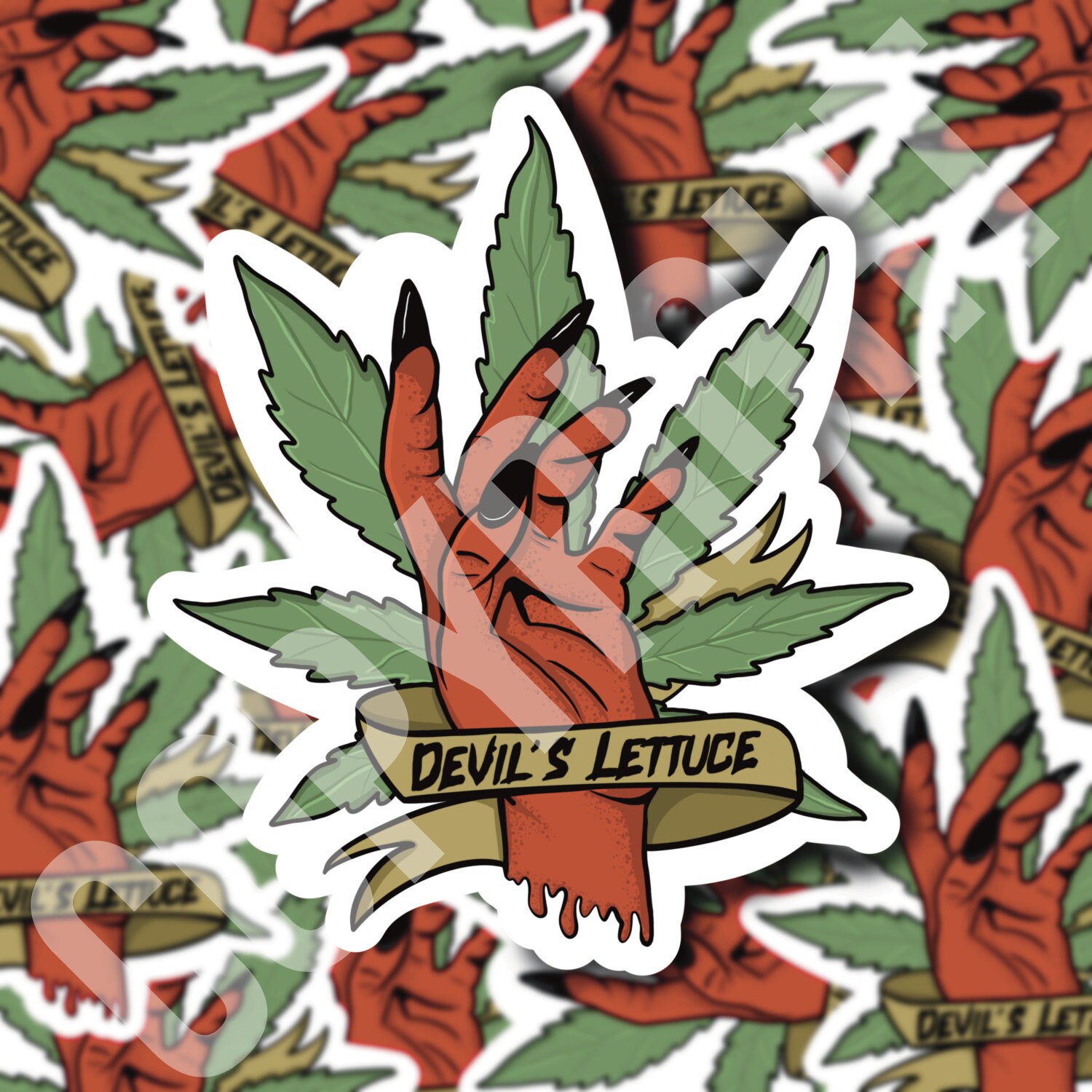 Devils Lettuce Sticker 420 Sticker Weed Sticker Stoney Etsy