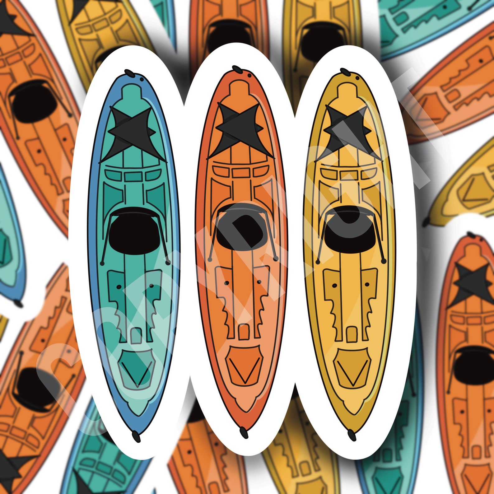 Lets Go Kayaking Sticker Kayak Sticker Kayaking Stickers Etsy