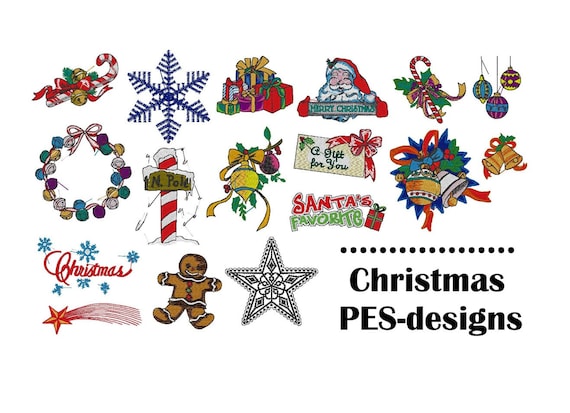 17 christmas pesdesigns for embroidery machine brother  etsy