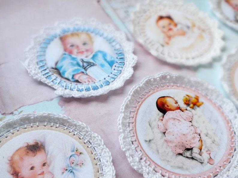 Set of tied pictures Openwork decor for scrapbooking