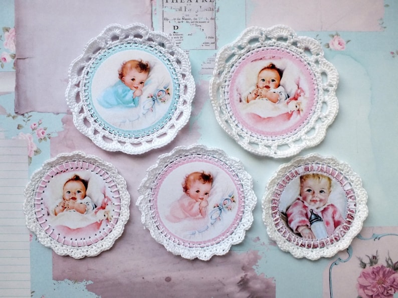 Set of tied pictures Openwork decor for scrapbooking