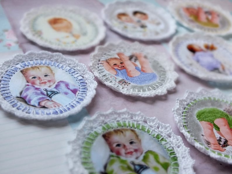 Set of tied pictures Openwork decor for scrapbooking