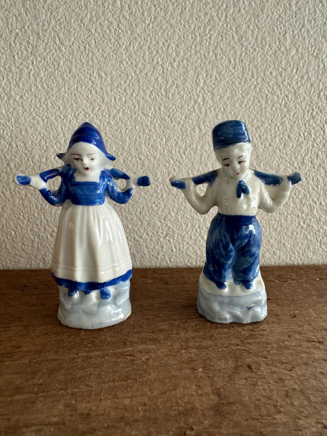 Vintage Dutch Boy Girl Figurines Blue & White Porcelain Set ~ Made in ...