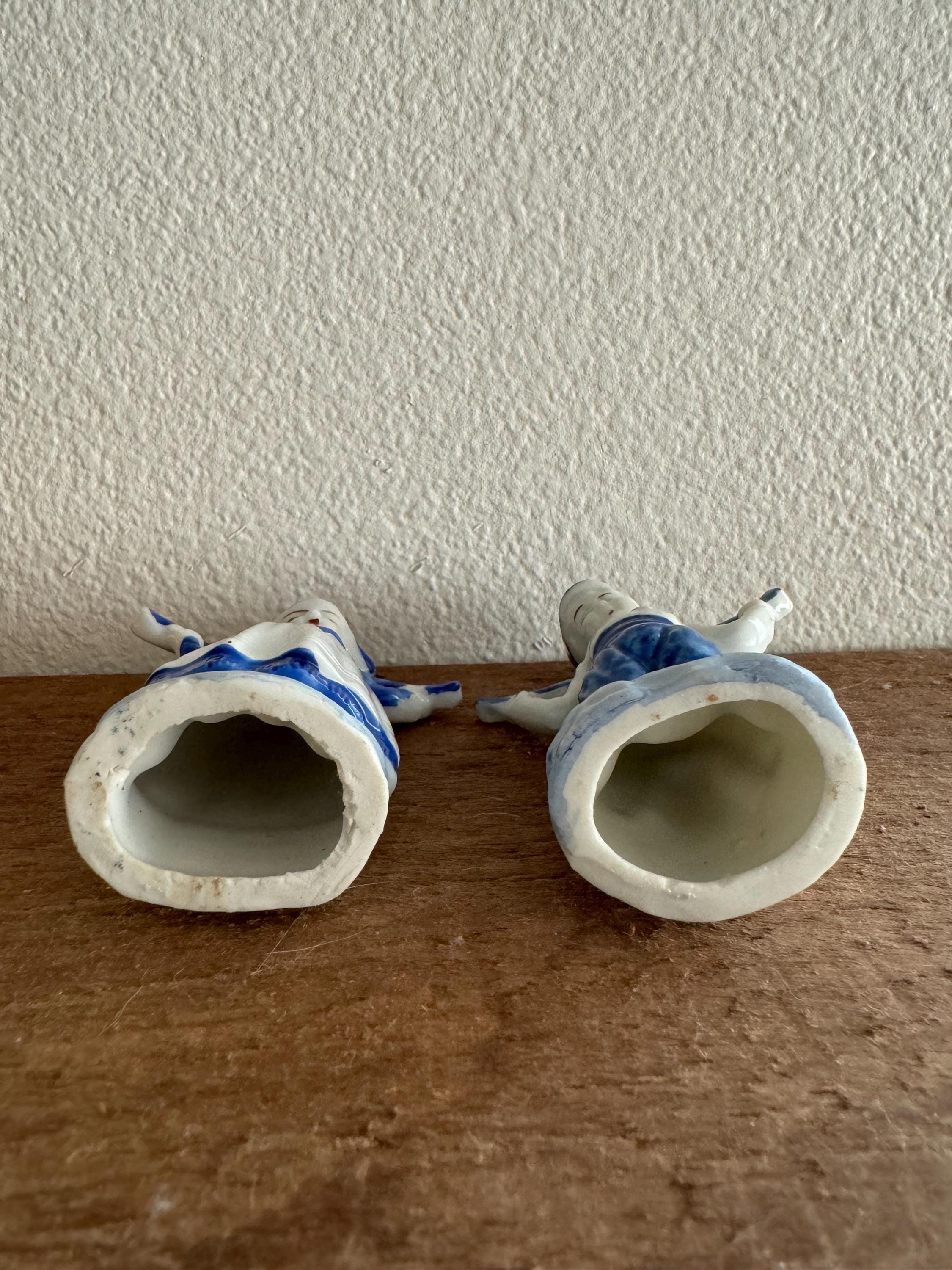 Vintage Dutch Boy Girl Figurines Blue & White Porcelain Set ~ Made in ...