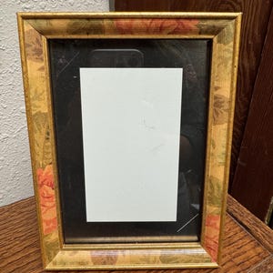 Floral Picture Frame - Wooden Floral Frame - Vintage Floral Frame - Vintage Floral Picture Frame - Vintage Home Decor - Girls Room Decor