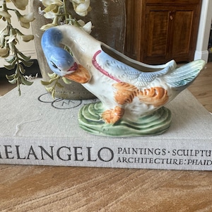 Vintage Japan Swan Planter - Made in Japan Vintage Planter - Ceramic Swan Planter