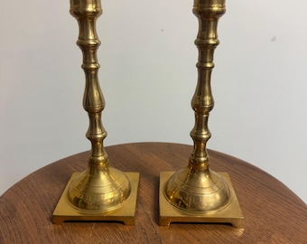 Pair of Vintage Brass Candle Stick Holders - Vintage Candlestick Holders
