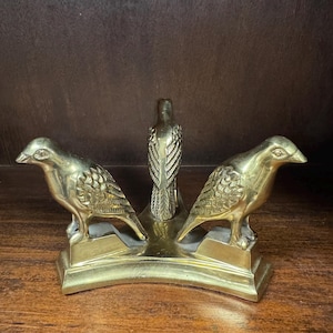 Solid Brass Three Bird Statue - Made in India - Solid Brass Birds - Brass Bird Sculpture - Brass Bird Sculptures - Vintage Brass