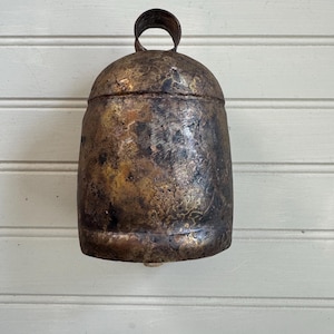 Handcrafted Antique 6&quot; Garden Brass Medition Bell With Wood Pendulum Knocker - Vintage Brass Bell - Vintwge Handmade Bell - Christmas Decor
