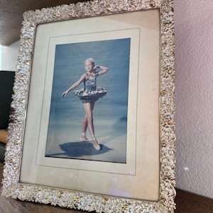 Vintage Gold Ornte Metallrahmen mit Ballerina Bild - Bilderrahmen mit Matt - 8x10 Vintage Bilderrahmen - Vintage Bilderrahmen