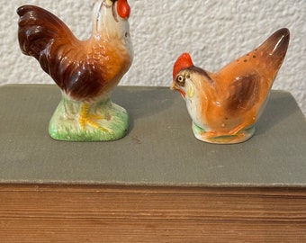 Mid Century Hahn und Huhn Salz- und Pfefferstreuer aus Japan