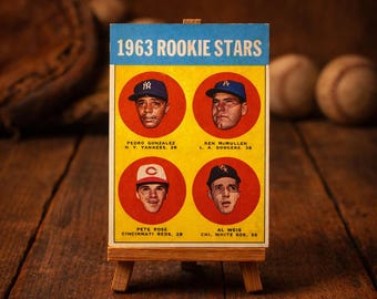 Pete Rose 1968 Rookie Stars Baseball Card Design • Aged Reprint Novelty Display • Reds Decor