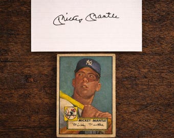 Juego de tarjetas reimpresas y facsímiles de autógrafos de Mickey Mantle, 1952, Topps