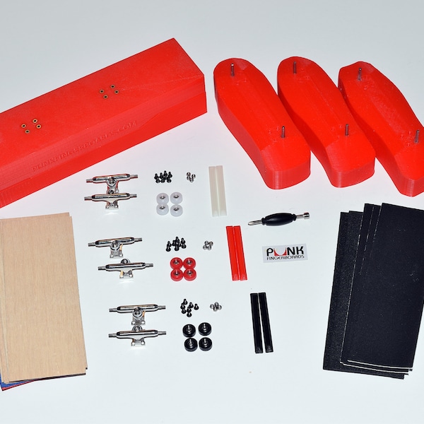 PUNK FINGERBOARDS EXCLUSIVE!          Old School Fingerboard Complete Mold Kit, Graphic Veneer, Trucks, Wheels + Extras!