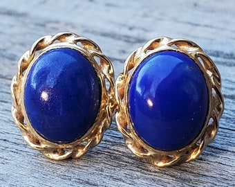 Trustmark 14K Yellow Gold 4mm Natural Blue Lapis Lazuli Ball Stud Post Earrings 1000 Jewels LL4mm-B14