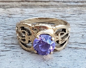 Vintage 10k Purple CZ Ring