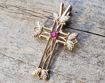 Black Hills Gold Cross Pendant - Etsy