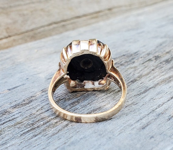 Vintage 10K Eastern Star Black Onyx Masonic Ring - image 6