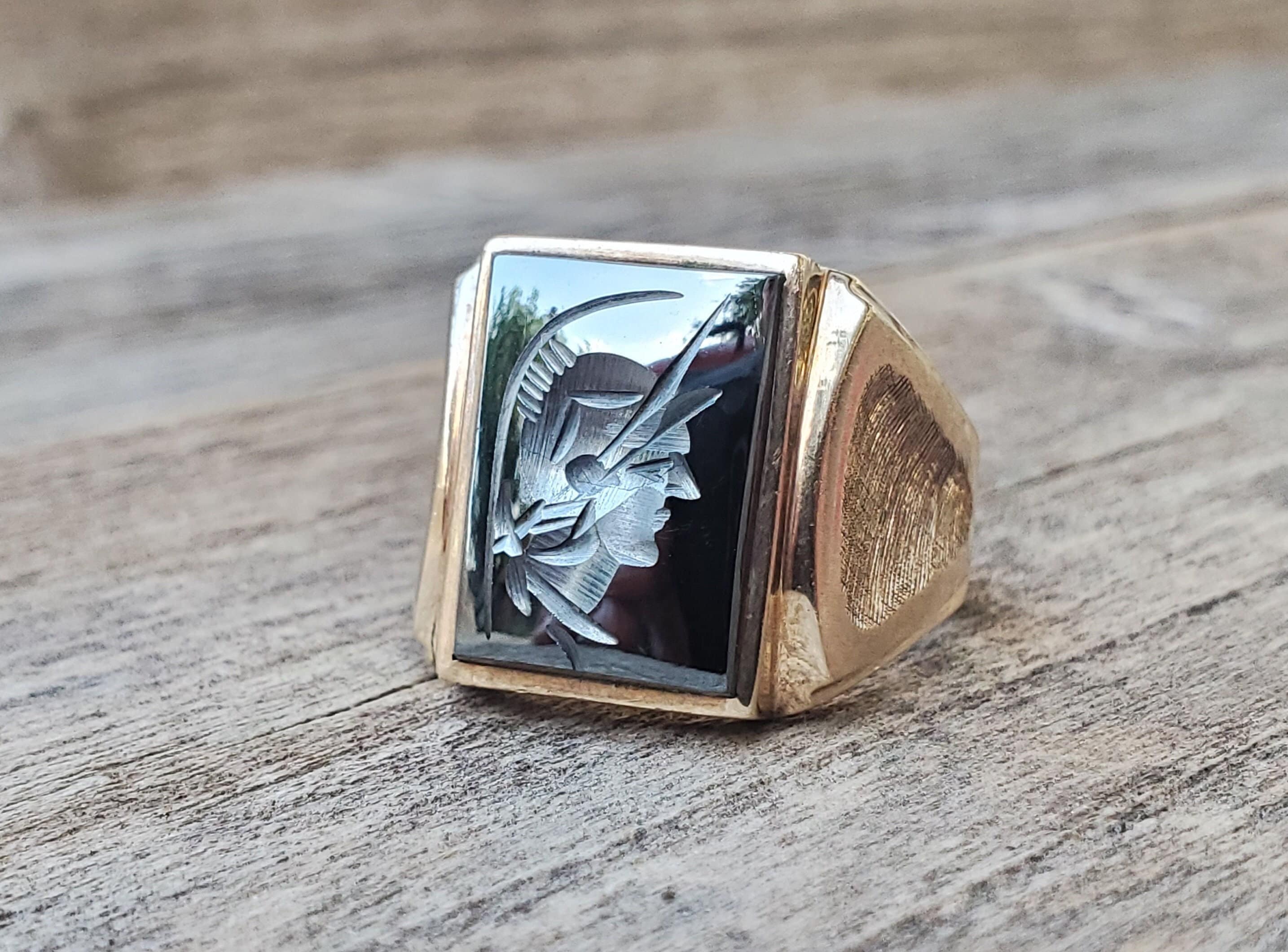 Hematite roman soldier ring meaning best sale