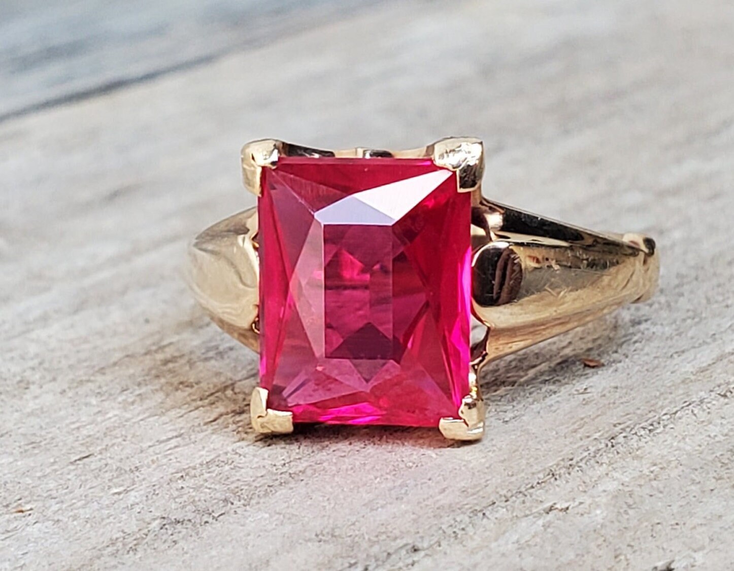 Vintage 10k shop ruby ring