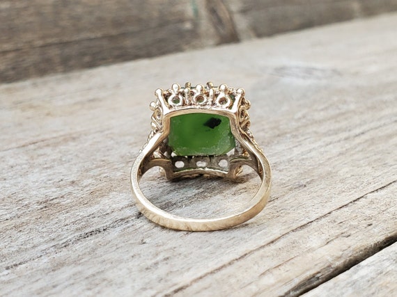 Vintage 10K Jade Ring - image 5