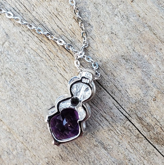 14K Amethyst Diamond Necklace - image 7