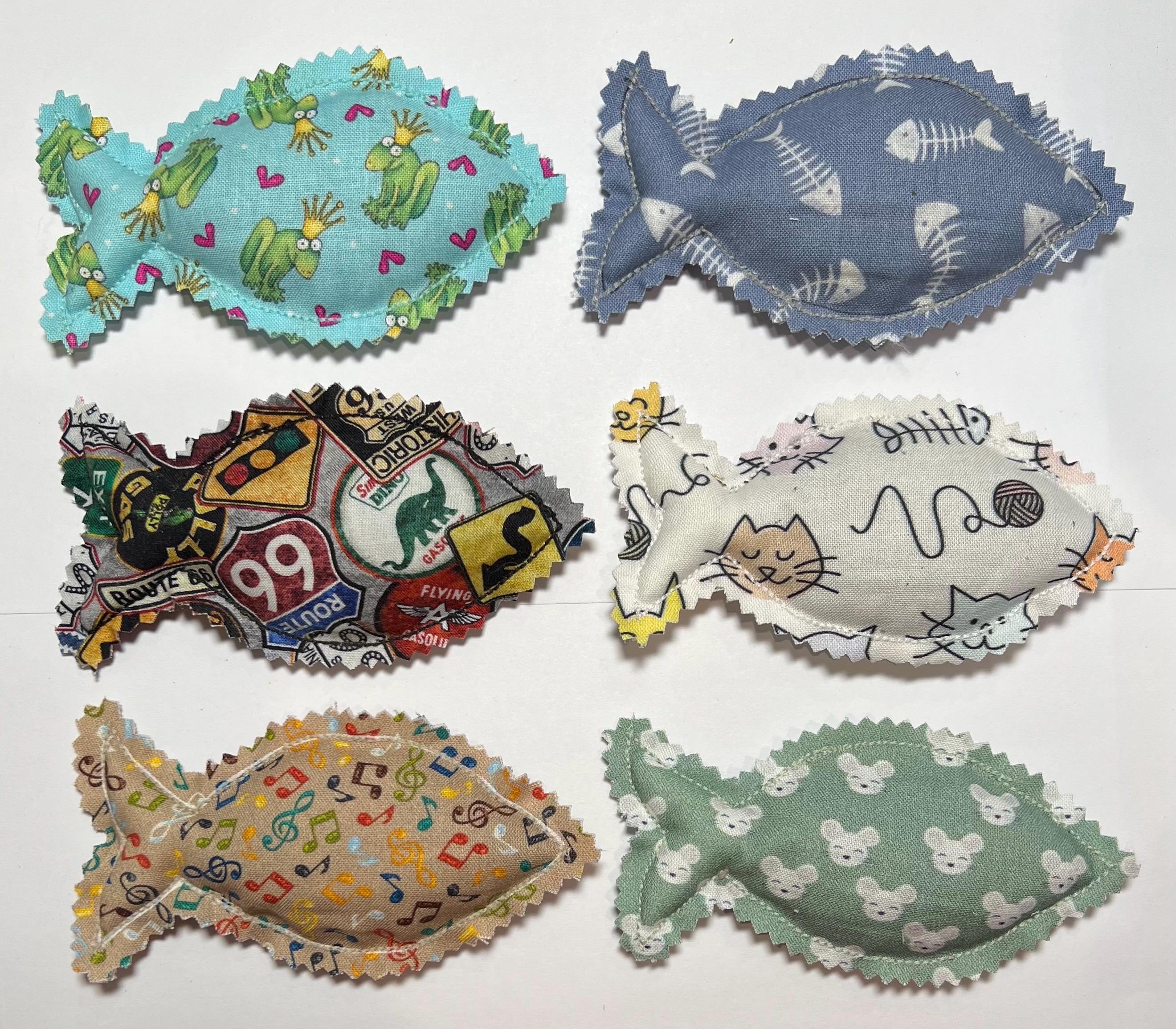 6 Pack Catnip Fish Toys - Fish Catnip Toys - Six Organic Catnip Toys  - Cat Toys - Catnip Fish