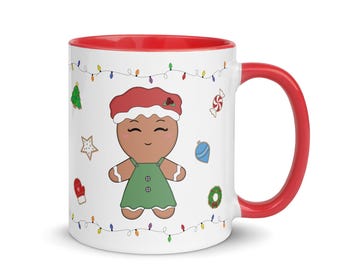 Gingerbread Christmas Coffee Mug, Holiday Cookies Tea Cup
